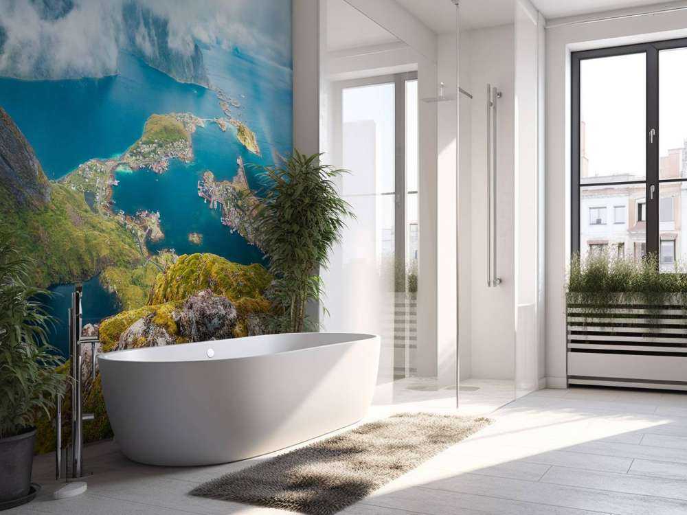 Arc-en-ciel au-dessus des îles du fjord