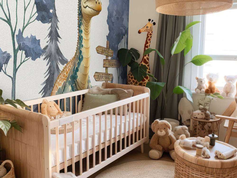 Bébé brachiosaure dans la jungle bleue