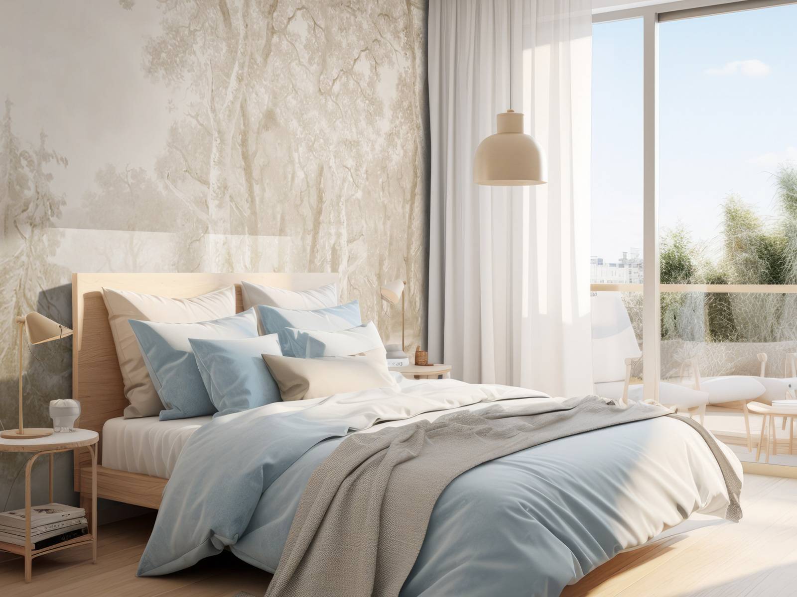 Paysage forestier panorama beige