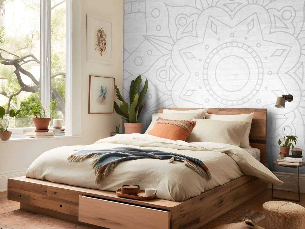 Mandala géométrique gris