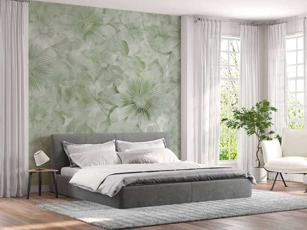 Élégance Botanique Aquarelle Vert Champ