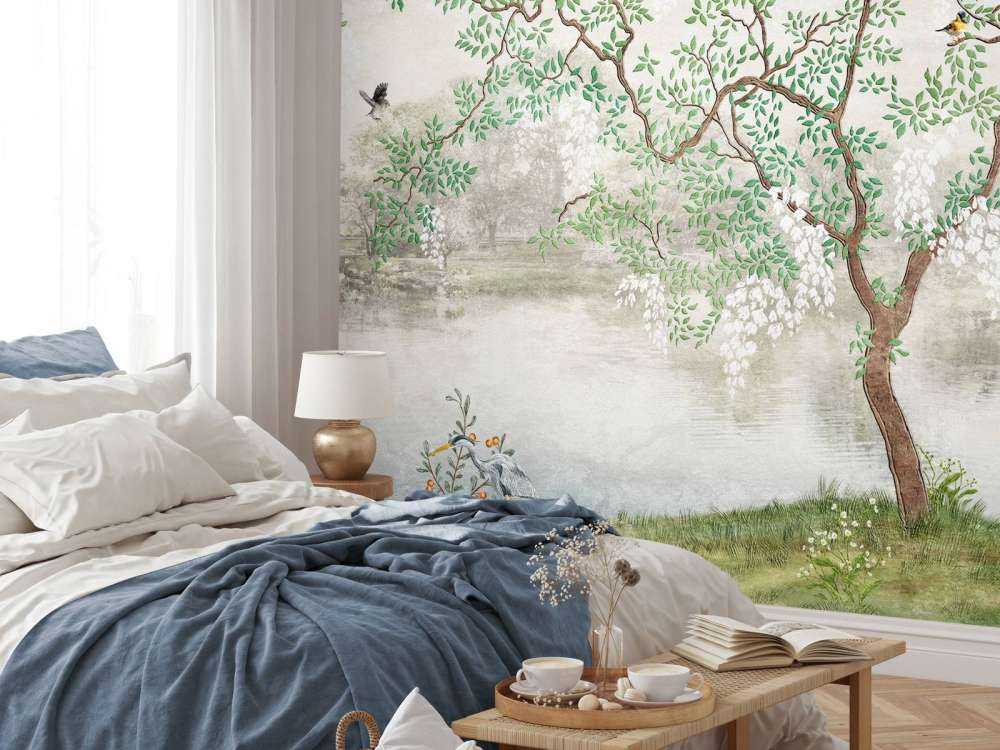 Paysage peint vintage