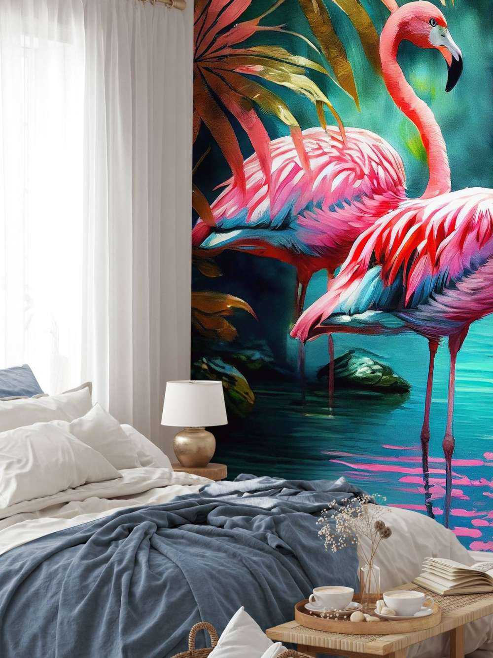 Duo de Flamants Rose Velours