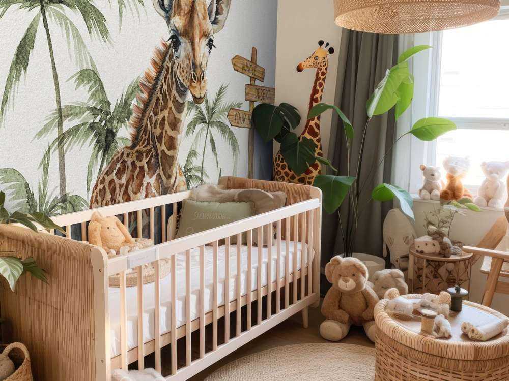 Bébé girafe dans la jungle