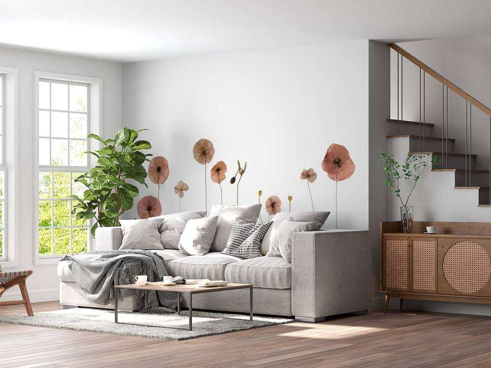 Champ de fleurs de coquelicot coloré