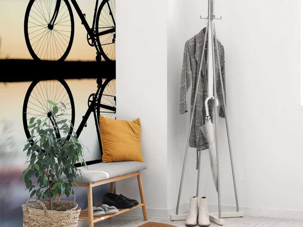 Vélo de course au coucher du soleil