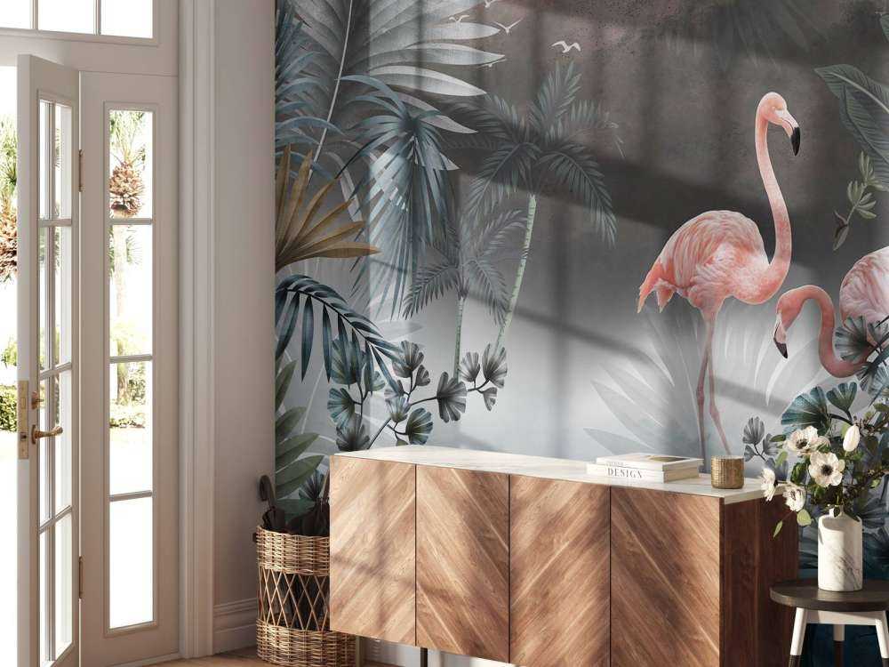 Flamants roses la nuit