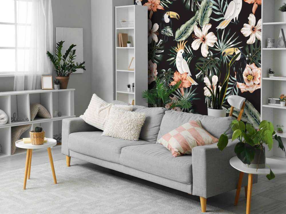 Toucan tropical et perroquet