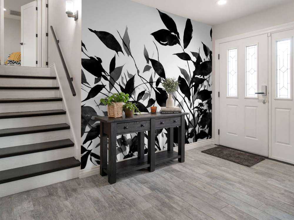 Black leaf ink art