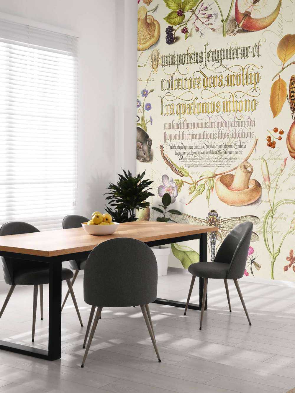 Botanical treasures by joris hoefnagel with plants fruits and calligraphy iii