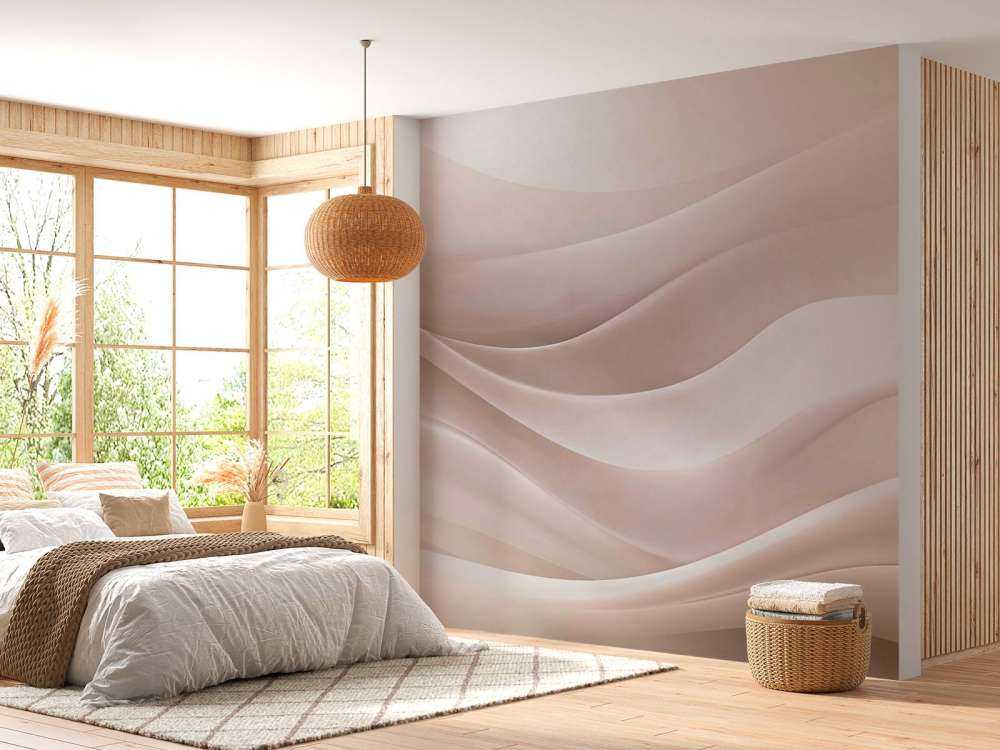 Vagues apaisantes calmes aqua beige