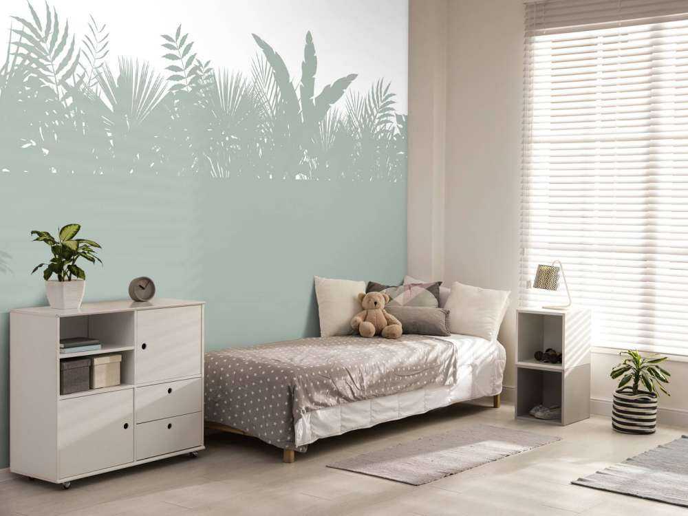 Silhouettes feuilles de palmier, vert clair