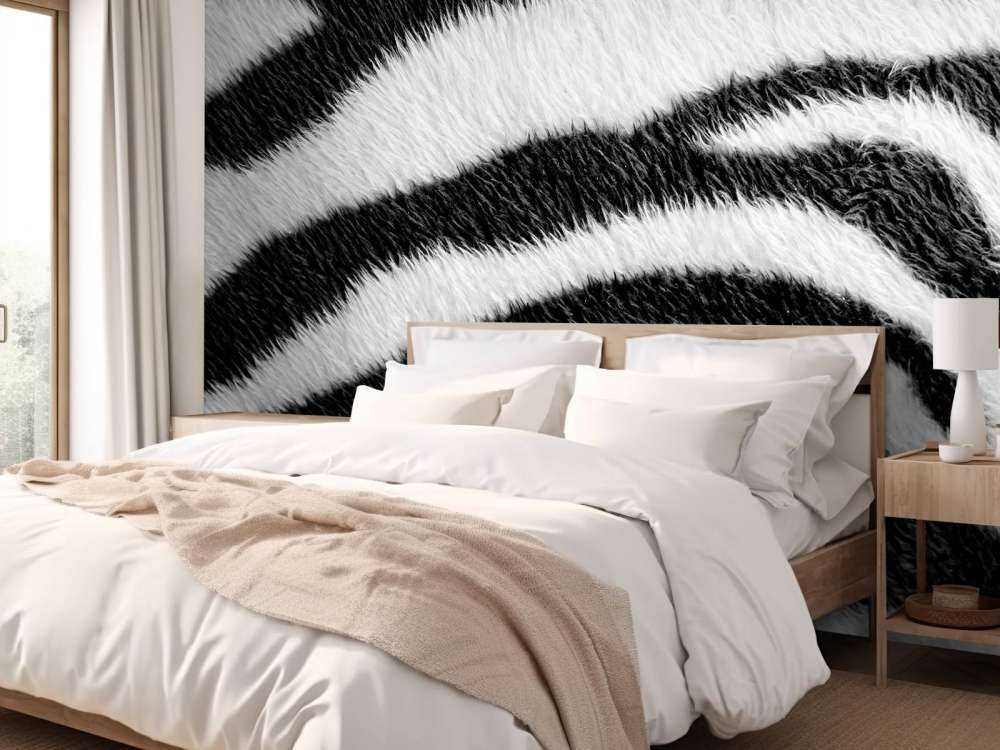 Gros plan sur le manteau zébré