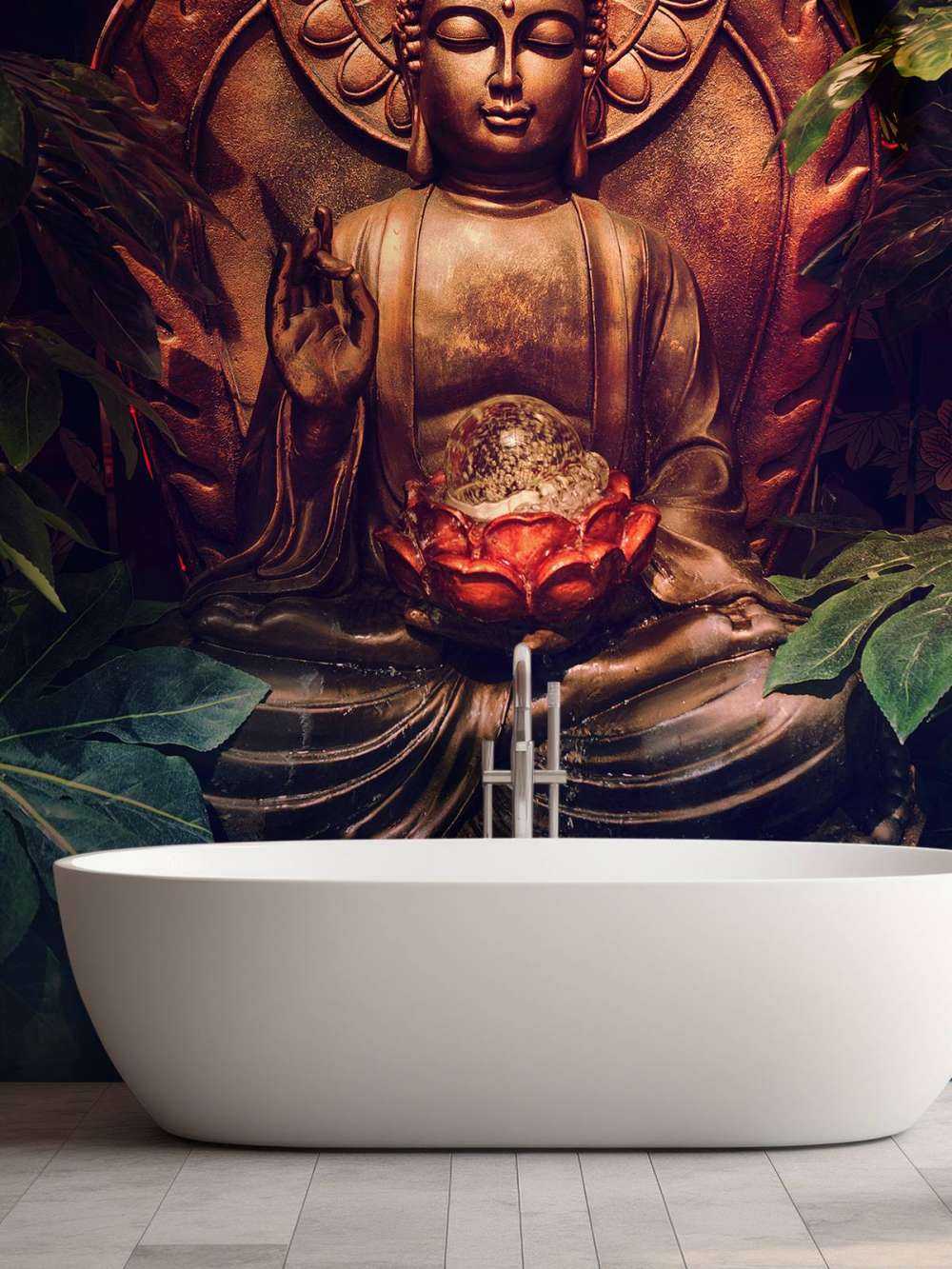 Bouddha avec des feuilles