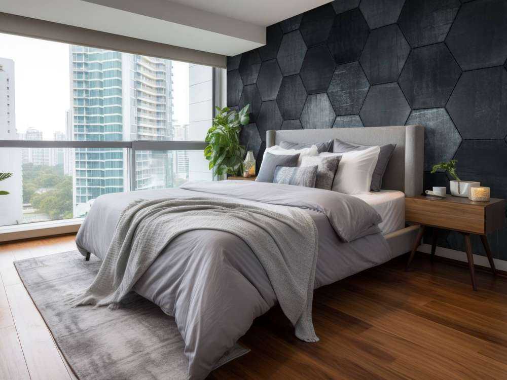 Hexagones en pierre grise