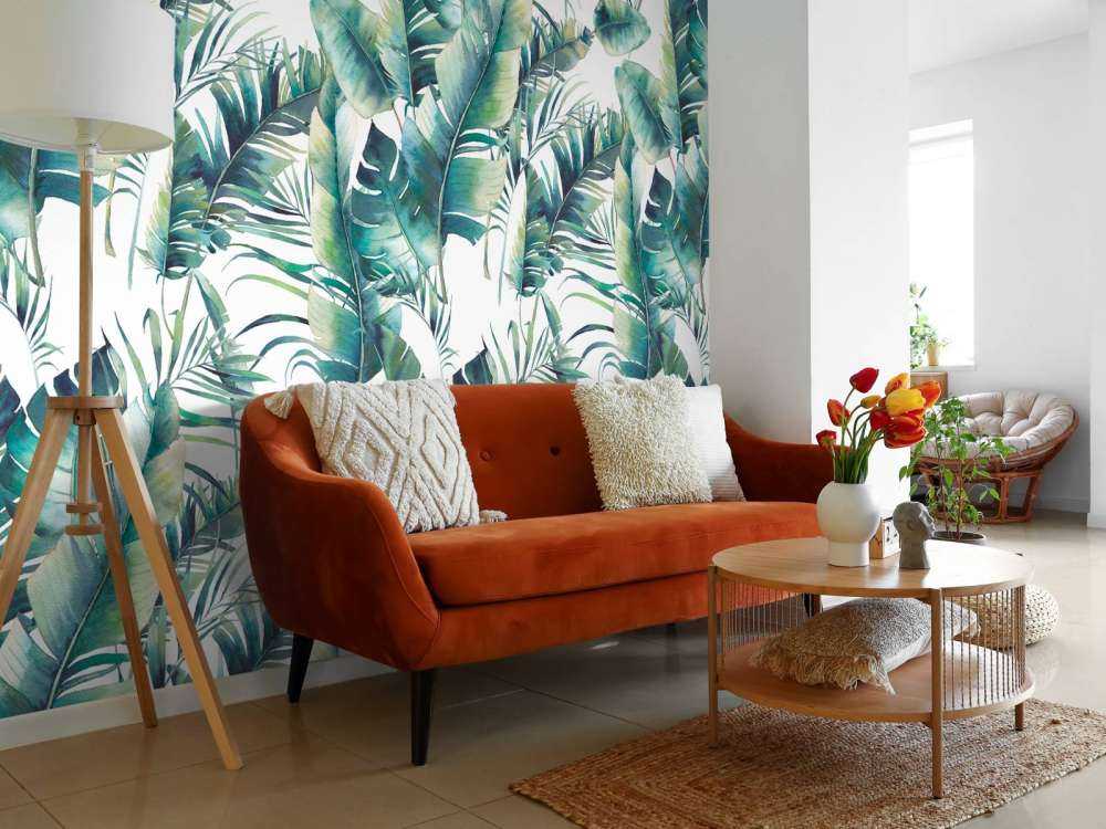 Feuilles de palmier peintes