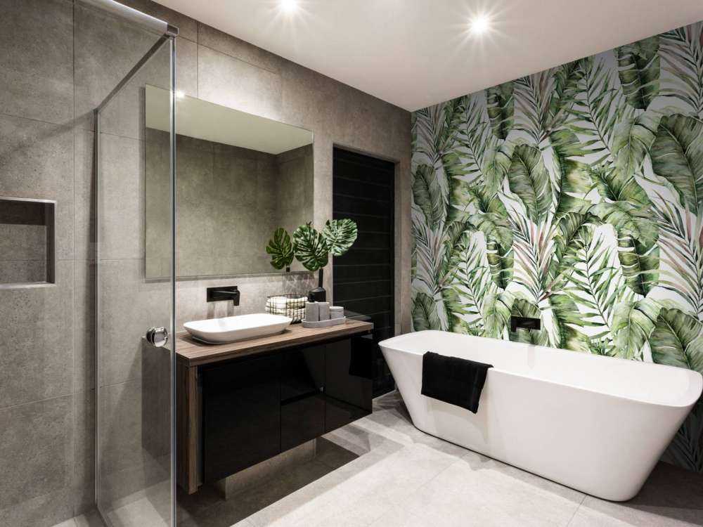 Motif de la feuille de palmier verte