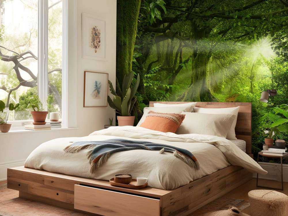 Jungle tropicale avec lumière du soleil