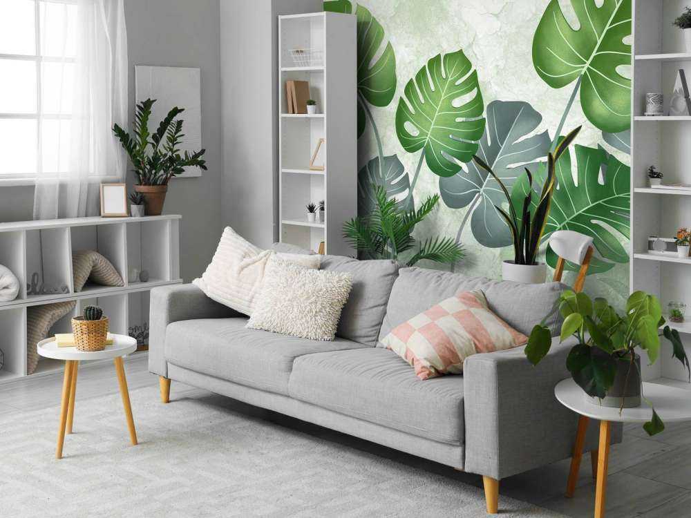 Feuilles sur du marbre