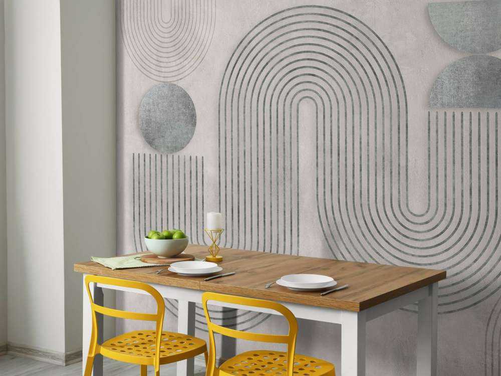 Équilibre dynamique art moderne gris