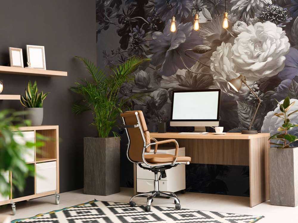 Grand bouquet avec des coquelicots bleus