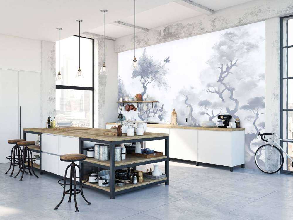 Arbres en fleurs marron