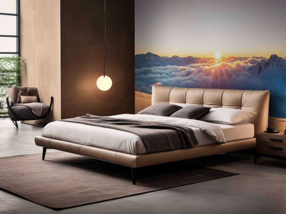 Lumière du soleil au-dessus de la couche nuageuse dans les montagnes.