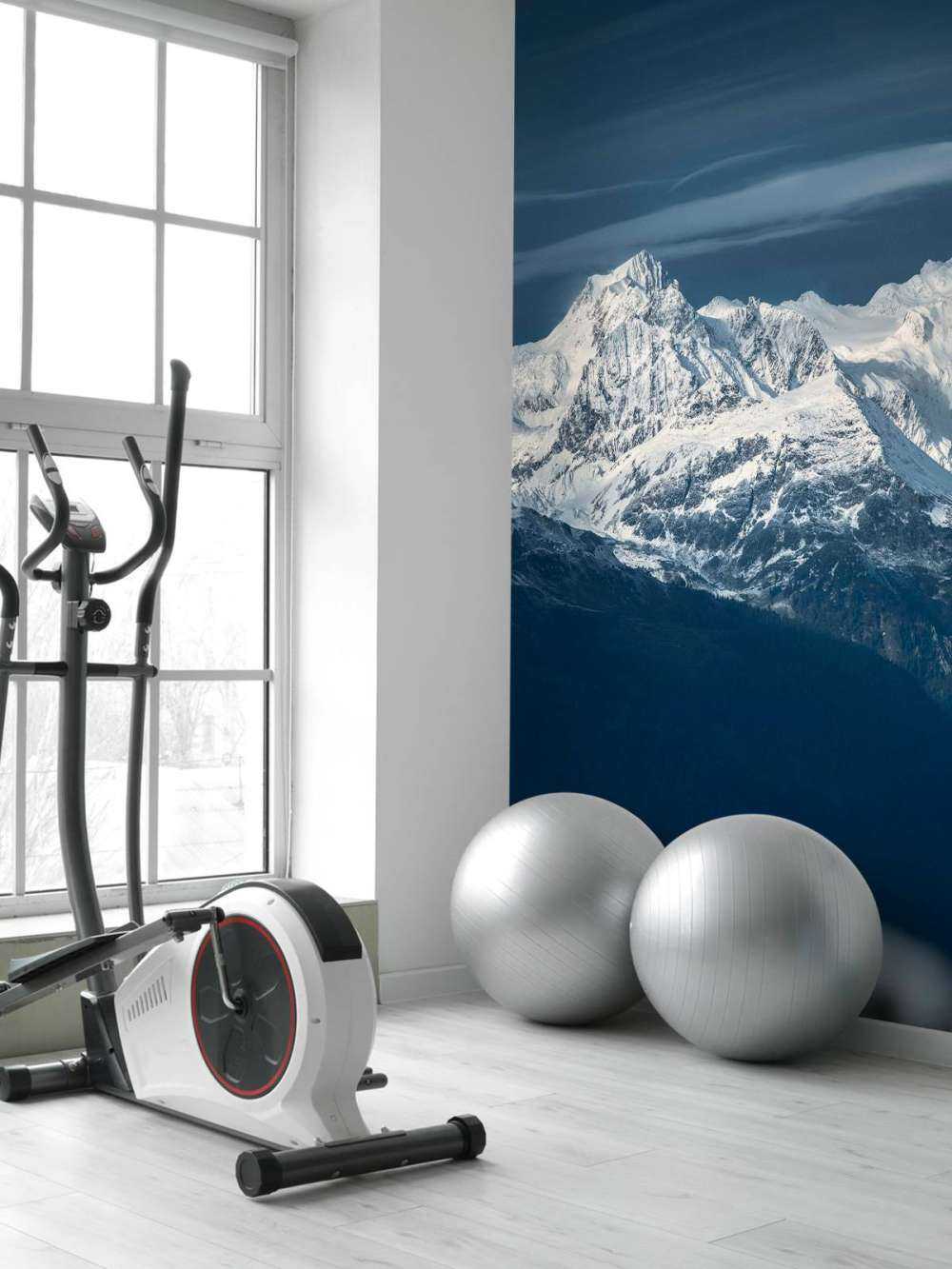 Les sommets bleu glace dans le silence