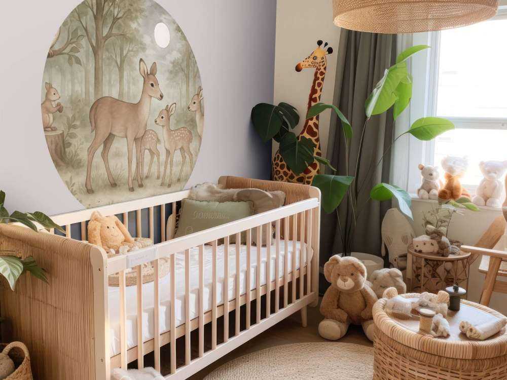 Animaux de la forêt au clair de lune.