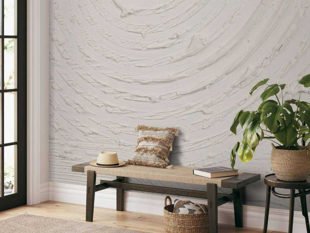 Formes et lignes courbes en blanc cassé