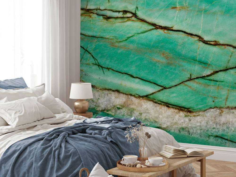 Gros plan sur une bille verte