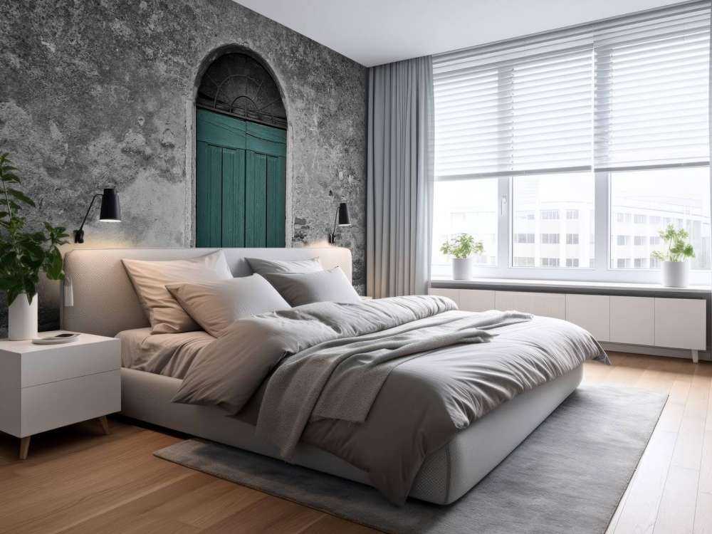 Porte verte dans un vieux mur