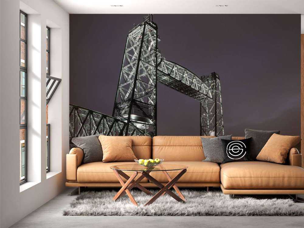 Ancien pont ferroviaire De Hef à Rotterdam en couleur 