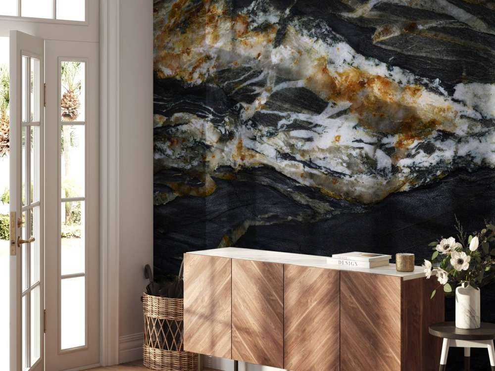 Marbre noir avec relief