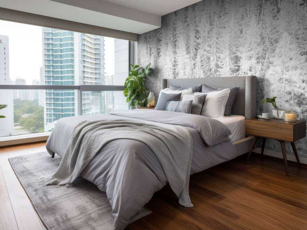 Les conifères en noir et blanc