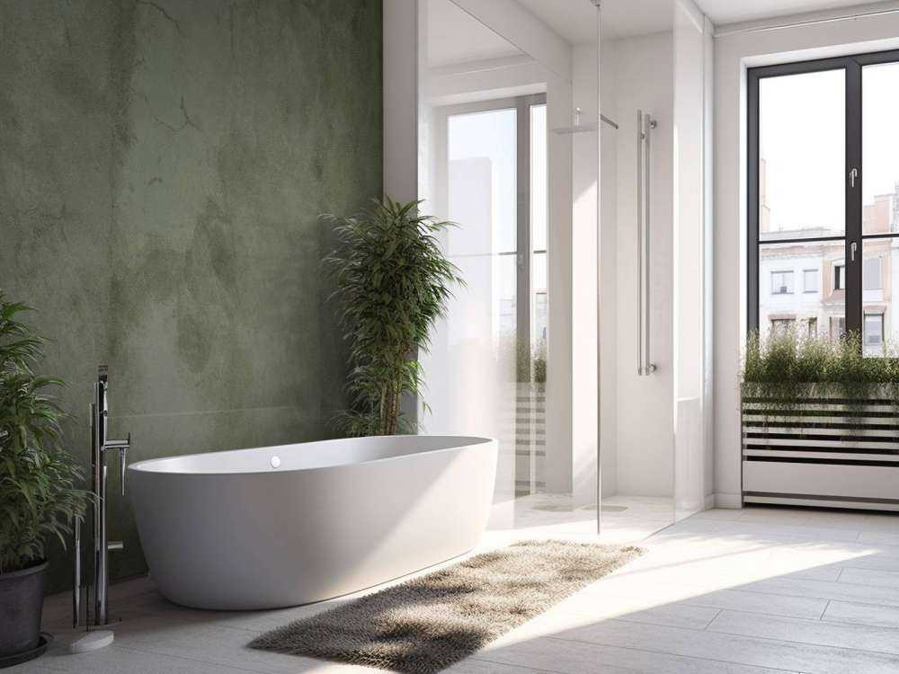 Béton vert avec fissures de balayage