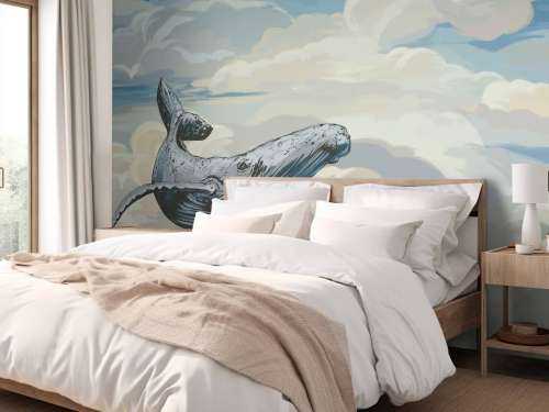 Baleine à travers les nuages