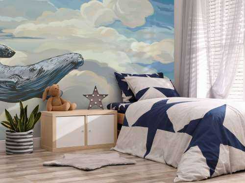 Baleine à travers les nuages