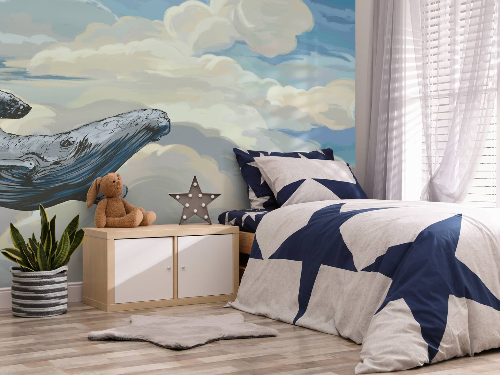 Baleine à travers les nuages