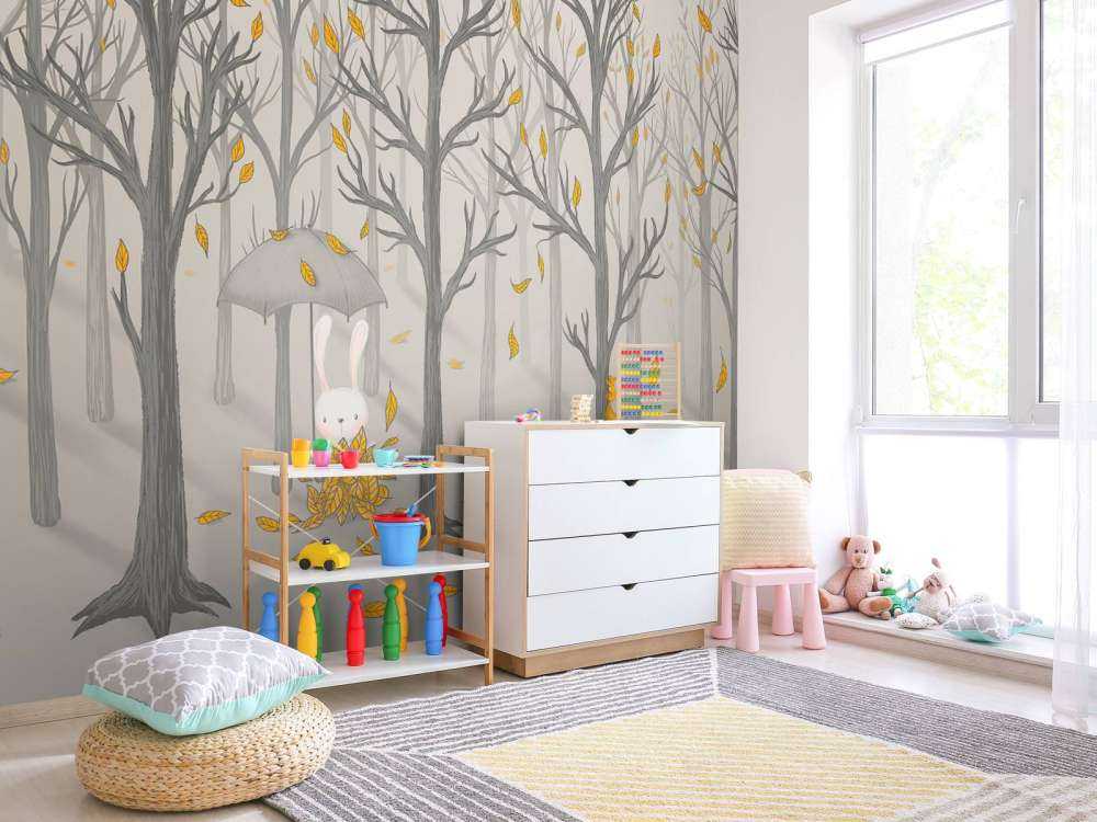 Lapin sous les feuilles