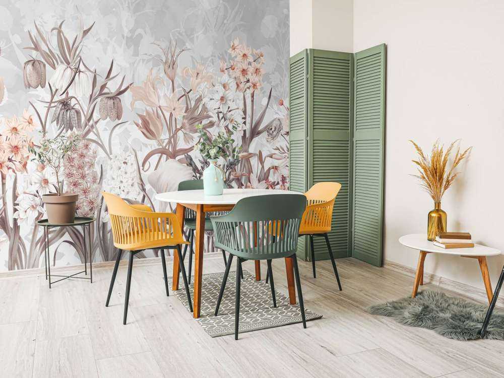 Fleurs de printemps - Gris éthéré