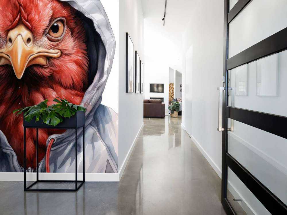 Poulet de dessin animé à l'aquarelle en sweat à capuche