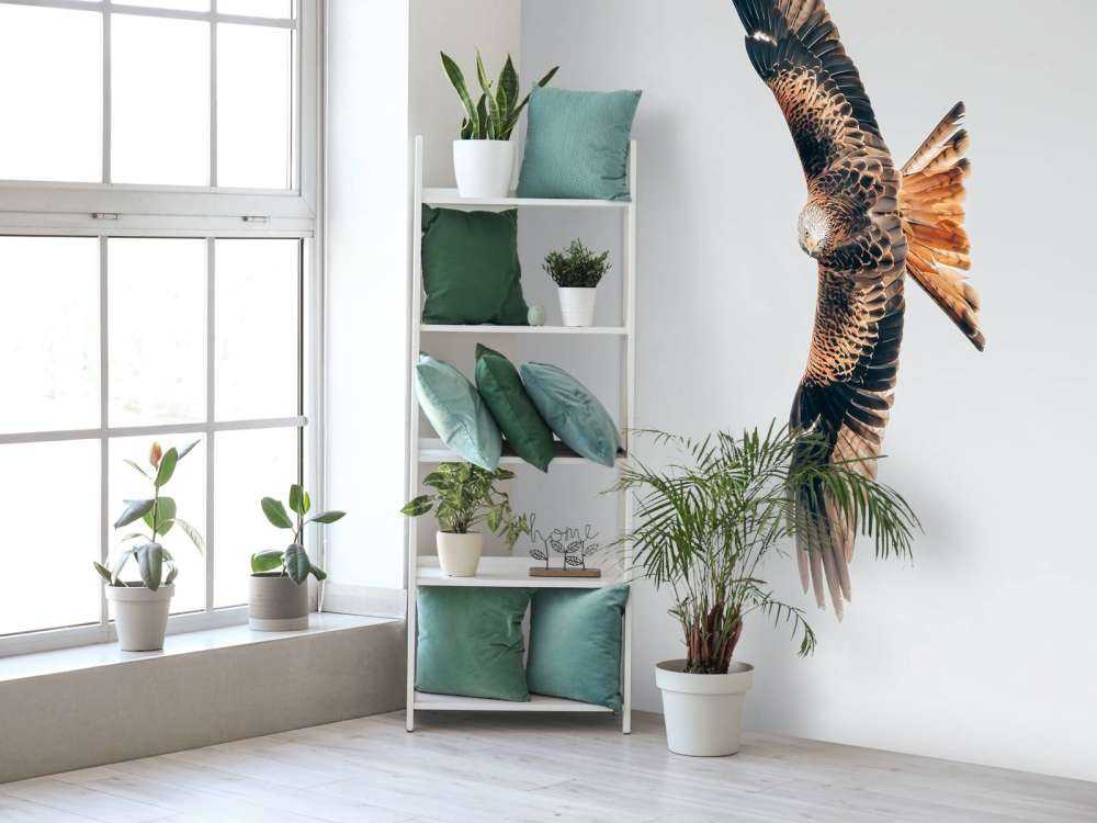 Cerf-volant rouge aux ailes déployées