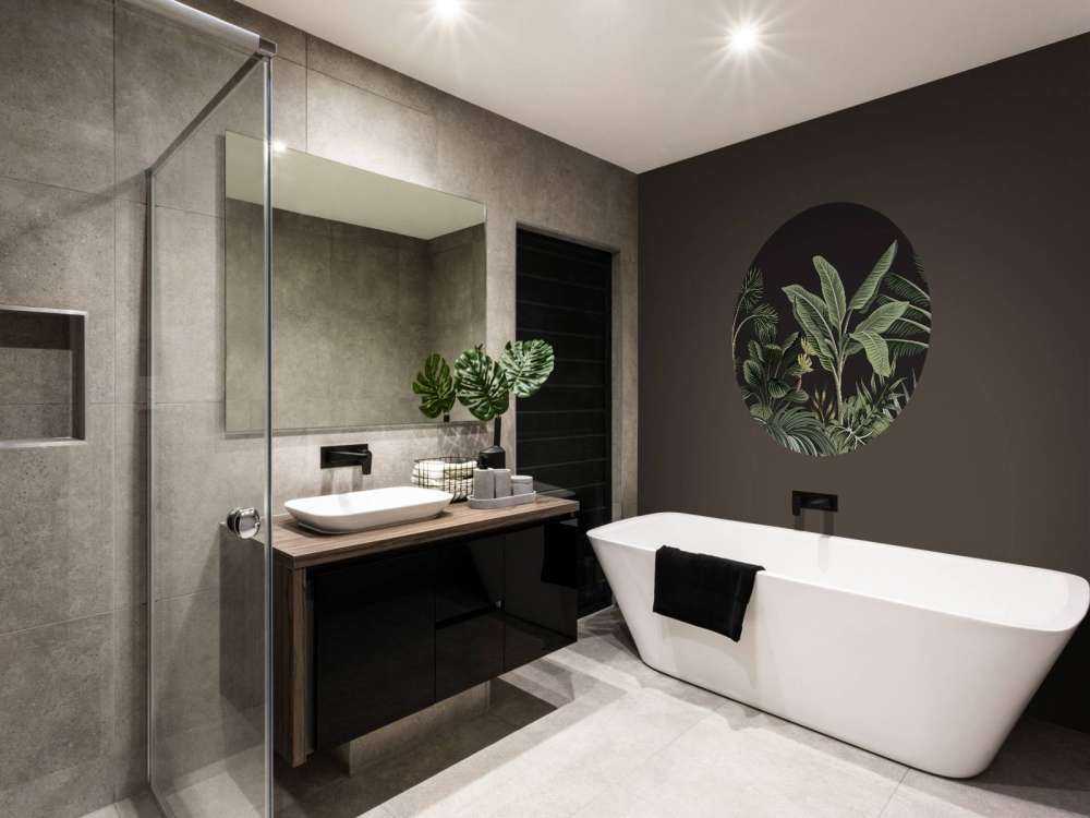 Palmier tropical sur fond sombre