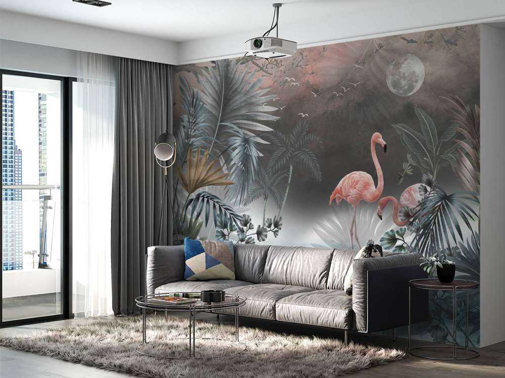 Flamants roses la nuit