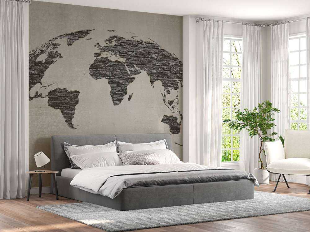 Carte du monde pierres sombres