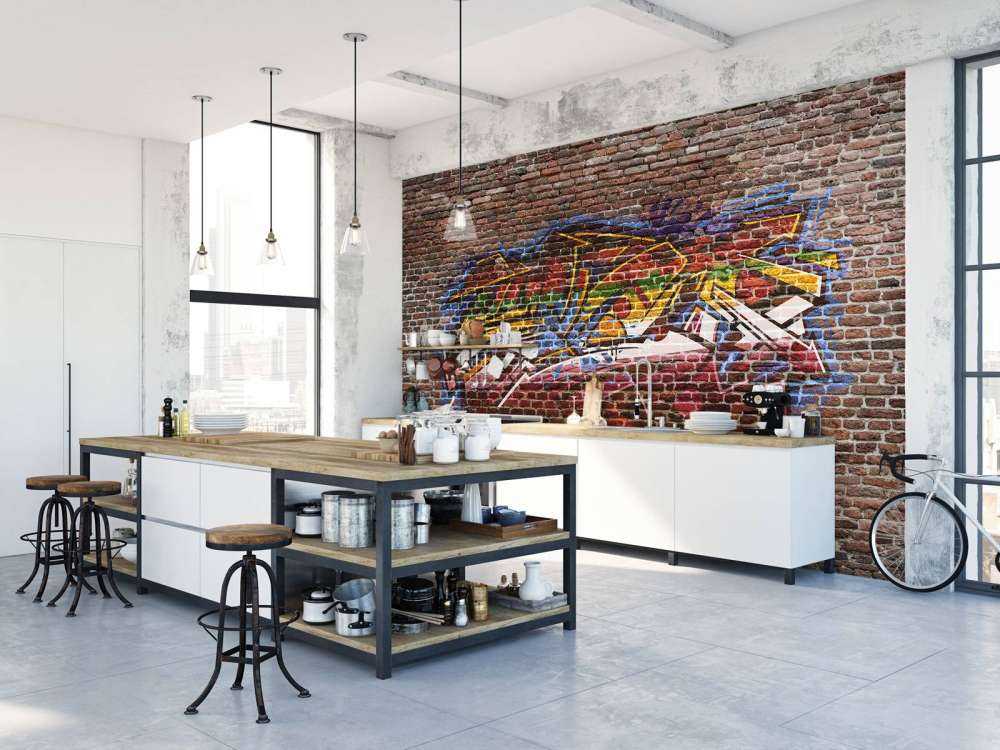 Graffiti sur un mur de briques