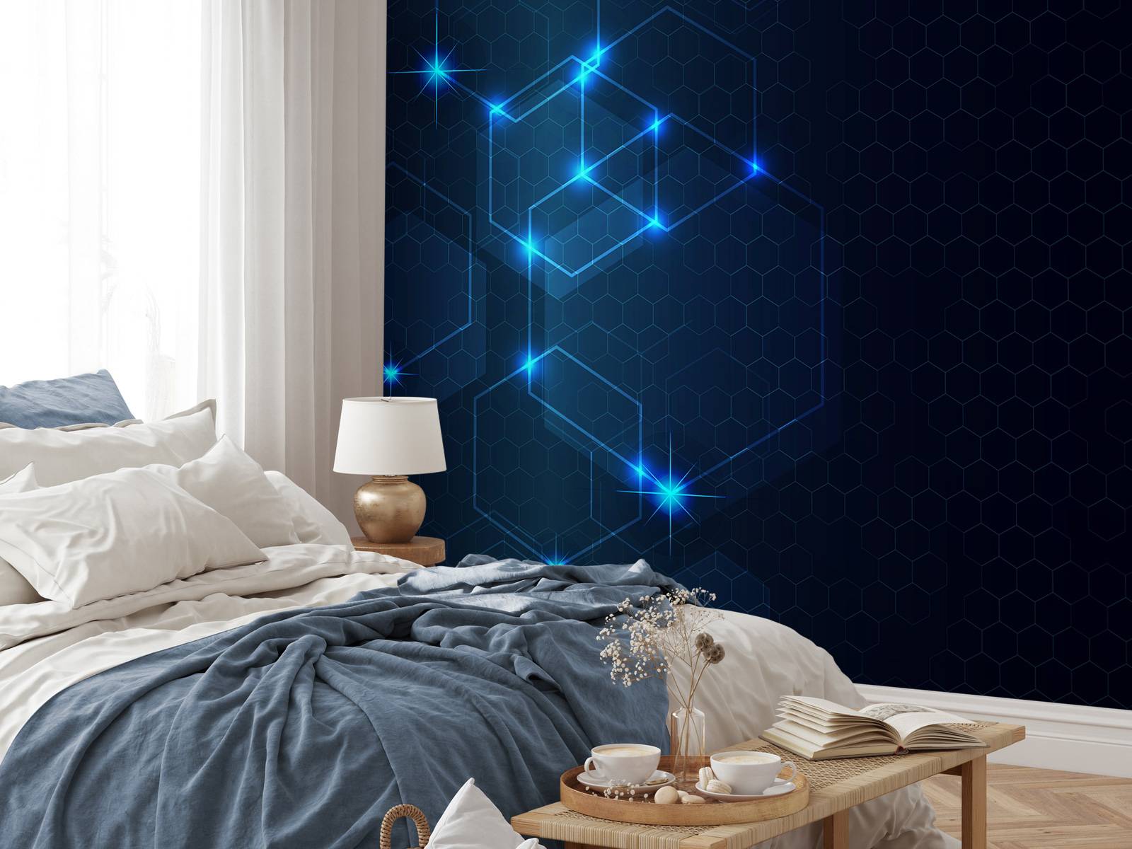 Hexagones lumineux abstraits