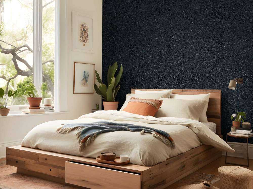 Mur sombre avec des pierres fines