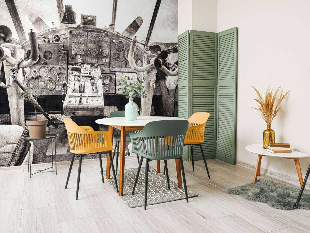 Cockpit d'avion en sépia